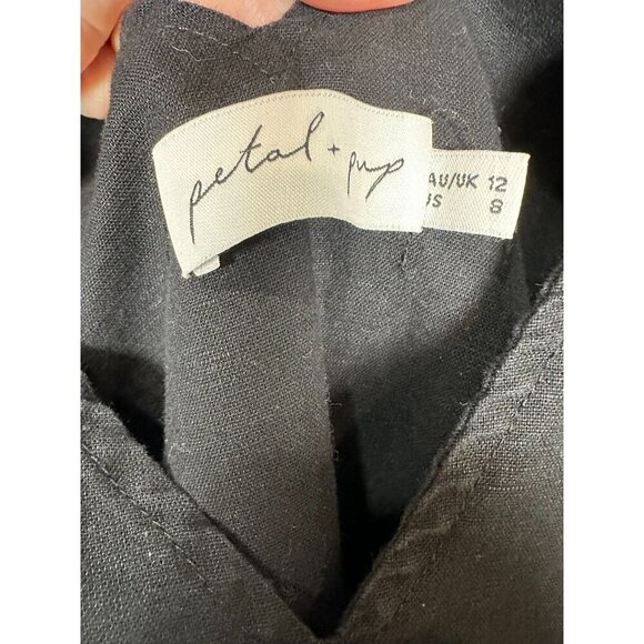 Petal & Pup Erenda Sleeveless Tiered Midi Size 8 V-Neck Linen Summer - Picture 5 of 8